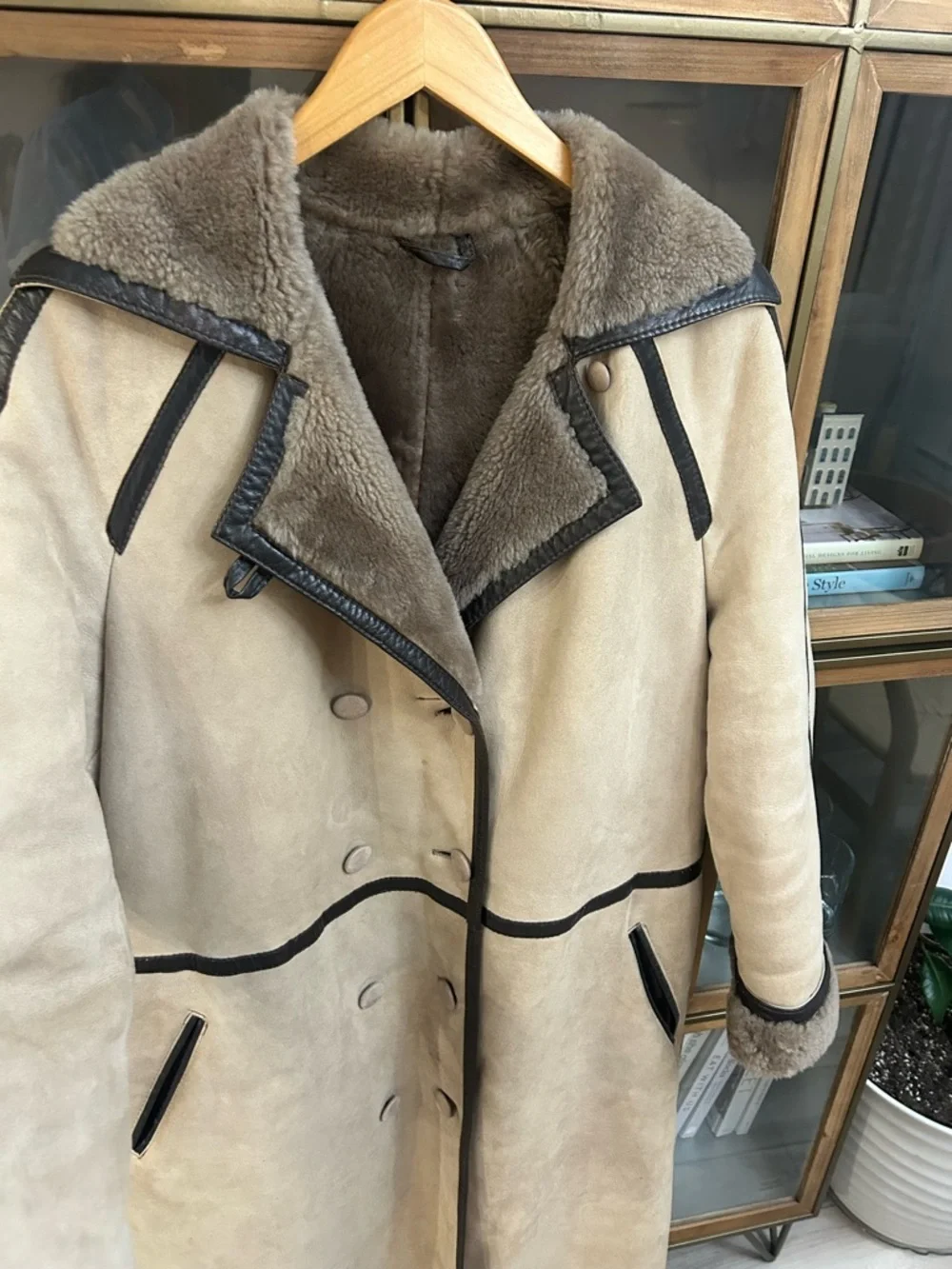 Vintage Genuine Leather Sheepskin Long Coat - Picture 9 of 16